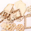 16 Pieces Mixed Wooden MDF Frame Shape Photo Frame, MDF, Craft Shape, Embellishments, Decoration, Scrapbooking, DIY Art Wood Craft Pieces