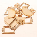 16 Pieces Mixed Wooden MDF Frame Shape Photo Frame, MDF, Craft Shape, Embellishments, Decoration, Scrapbooking, DIY Art Wood Craft Pieces