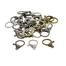 30 Pieces Wholesale Lobster Clasp Large Handmade Accessory Clips Necklace Key Chain DIY Jewelry Findings - Antique Silver & Bronze & Black