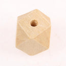 30pcs 20mm Natural Dyed Painted Geometric Faceted Wood Spacer Loose Beads for DIY Jewelry Making, 4mm in Hole Diameter