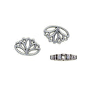 LOT 30Pcs MINI Tibetan Silver Spacer Beads, Hollow Out Yoga Lotus Shape Loose Beads Charms for DIY Earrings, Bracelets, Necklaces (16 x 13 x 4 mm)