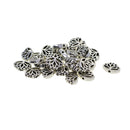 LOT 30Pcs MINI Tibetan Silver Spacer Beads, Hollow Out Yoga Lotus Shape Loose Beads Charms for DIY Earrings, Bracelets, Necklaces (16 x 13 x 4 mm)