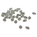 LOT 30Pcs MINI Tibetan Silver Spacer Beads, Hollow Out Yoga Lotus Shape Loose Beads Charms for DIY Earrings, Bracelets, Necklaces (16 x 13 x 4 mm)