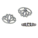 LOT 30Pcs MINI Tibetan Silver Spacer Beads, Hollow Out Yoga Lotus Shape Loose Beads Charms for DIY Earrings, Bracelets, Necklaces (16 x 13 x 4 mm)