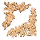 4 Pieces Unpainted Wooden Crafts Floral Ornaments Card Making Sewing Accessory Kids DIY Supply 10x5cm
