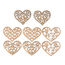 8 Pieces MDF Cut Wood Heart Shapes Slices Wooden Heart Embellishments for Scrapbooking DIY Wedding Party Decoration Art Craft Making