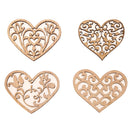 8 Pieces MDF Cut Wood Heart Shapes Slices Wooden Heart Embellishments for Scrapbooking DIY Wedding Party Decoration Art Craft Making