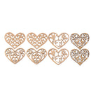 8 Pieces MDF Cut Wood Heart Shapes Slices Wooden Heart Embellishments for Scrapbooking DIY Wedding Party Decoration Art Craft Making