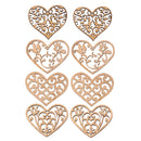 8 Pieces MDF Cut Wood Heart Shapes Slices Wooden Heart Embellishments for Scrapbooking DIY Wedding Party Decoration Art Craft Making