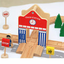 50PCS/Set DIY Educational Wooden Railway Train Track Slot Xmas Kids Jigsaw Puzzle Toy