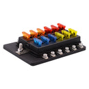 iMars 12 Way Fuse Box 12V 32V Circuit Standard Blade Block Holder Kit Car Caravan