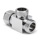 3 Way G 1/2'' Brass Shower Diverter Valve Angle Valve T-adapter Bathroom