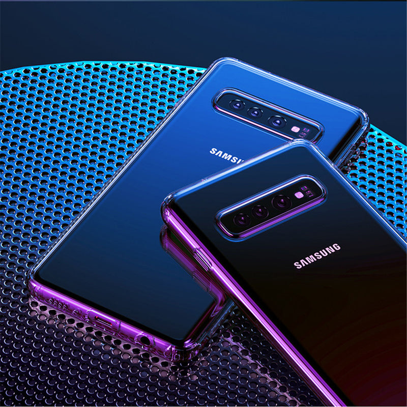 Baseus Plating Transparent Shockproof Soft TPU Back Cover Protective Case for Samsung Galaxy S10 Plus / S10+