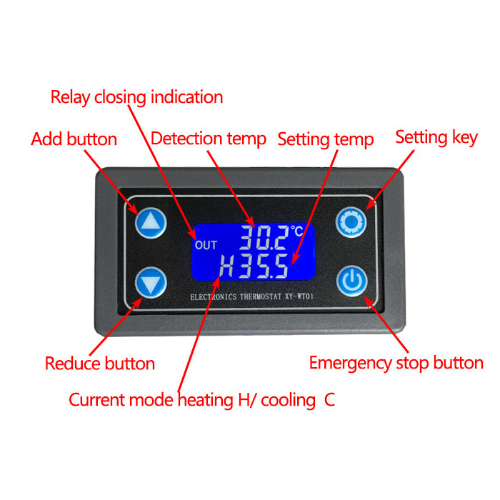 XY-WT01 Digital Thermostat High Precision Digital Display Temperature Controller Refrigeration Heating