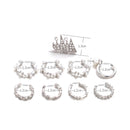 9Pcs Cartilage Earring Set for Women No Piercing Pearl Cuff Diamond Ear Stud