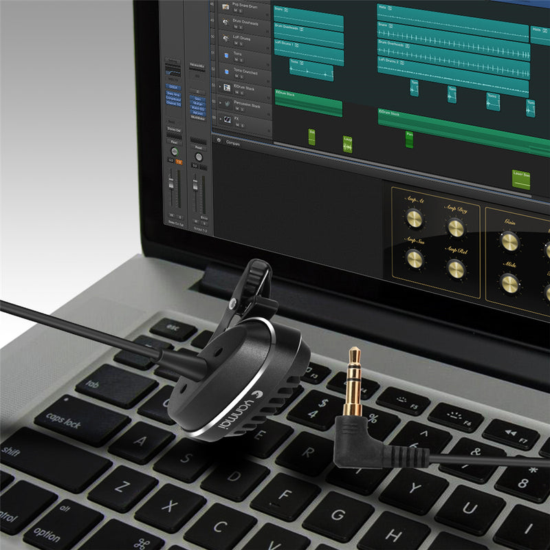 Yanmai R999 Lavalier Omnidirectional Condenser Microphone Clip-on Microphone Dual Capacitor Mini Microphone For Smartphone Camera for Video Voice Lectures Business Conference