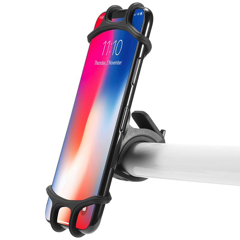 Floveme Bike Bicycle Handlebar Clamp Phone Holder 360 Rotation For 4.0-6.5 Inch Smart Phone iPhone XS Max Samsung Galaxy S10