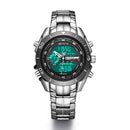 STRYVE S8019 Men Luminoud Display Alarm Clock Chronograph Sport Steel Strap Dual Display Digital Watch