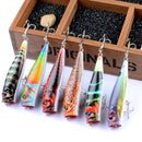 ZANLURE 6pcs/set 9cm 14.4g Fishing Lure Top Water Colorful Pattern Bionic Popper Hard Bait