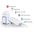 US Plug Augreener Wireless Cordless Wireless Control Doorbell Battery-free 25 Chime Digital Doorbell