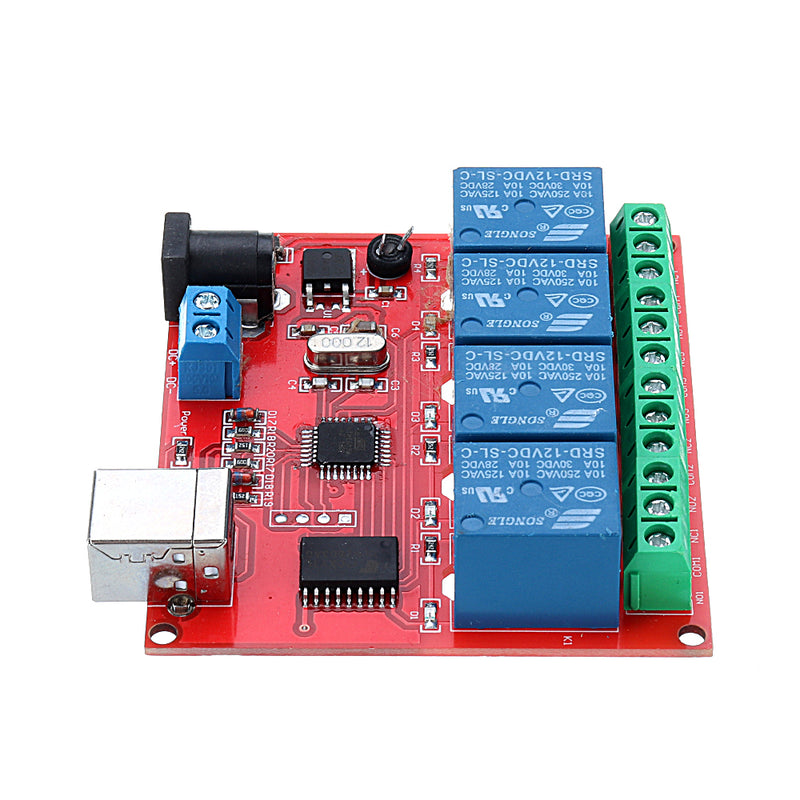 4CH Channel 12V Computer USB Control Switch Free Drive Relay Module PC Intelligent Controller