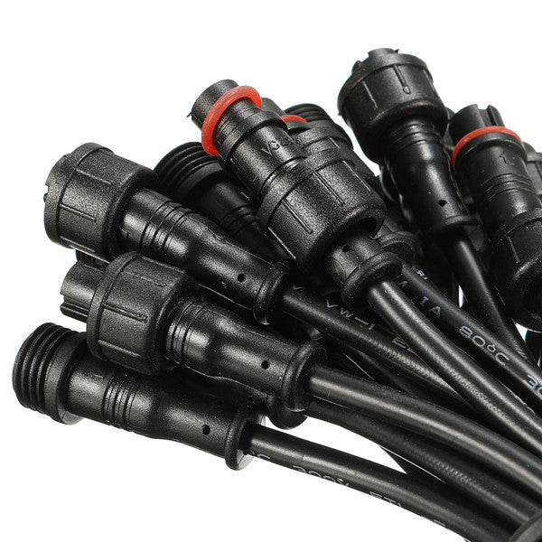 10Pairs DC Male/Female 3PIN 22AWG Waterproof IP65 PVC LED Connectors