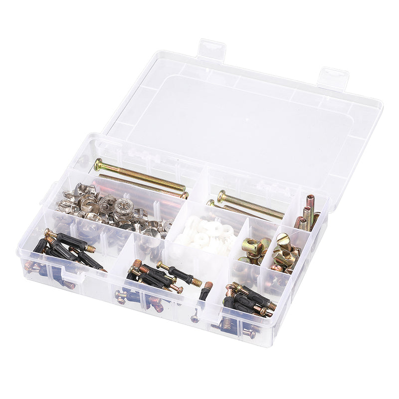 Suleve 125Pcs High Precision Hex Socket Head Cap Screw Bolts and Barrel Nuts Furniture Connecting Screws Accessories Assortment Kit