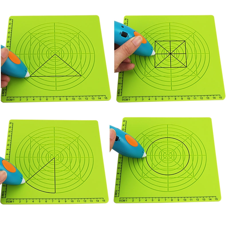 4PCS 3D Printing Pen Silicone Design Mat + 5PCS Insulation Silicone Finger Caps