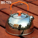 BRS-TS06 0.65L Outdoor Stainless Steel Tea Pot Portable Camping Hiking Kettle Pot