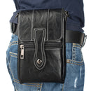 Men High Capacity Portable Genuine Leather Waist Bag For Mobile Phone Under 6 Inches
