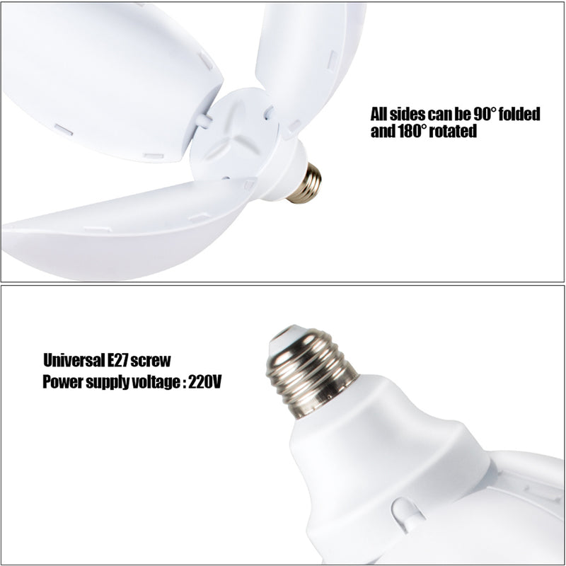 AC165-265V 45W 6500K SMD2835 Deformable LED Ceiling Light Bulb Pental Garage Lamp for Shop