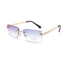 TR90 Ultra-light Fashion Frameless Trimmed Double-glazed Presbyopic Glasses with Blue-light Protection for Men and Women Comfort Metal Reading Glasses