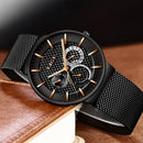 LIGE 9836 Ultra Thin Men Wrist Watch Full Steel Watch Band Business Quartz Watch
