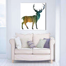 Miico Hand Painted Oil Paintings Simple Style-D Side Face Deer Wall Art For Home Decoration Paintings