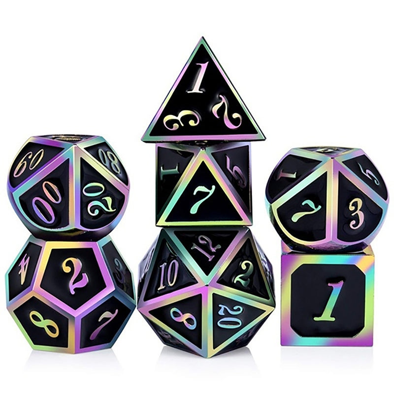 7 Pcs/Set Alloy Metal Dice Set Playing Game Poker Card Dungeons Dragons Party Board Game Toy