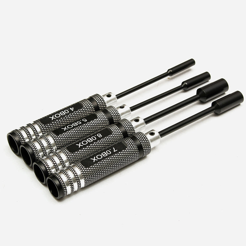 DANIU 4pcs Metal 4.0/5.5/7.0/8.0mm Hex Screwdriver Tools NUT Key Socket Screwdriver Wrench  Set