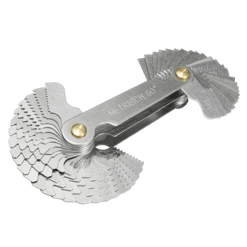 52 Blades Metric Whitworth 55/60 Screw Pitch Thread Measuring Gauge Checker