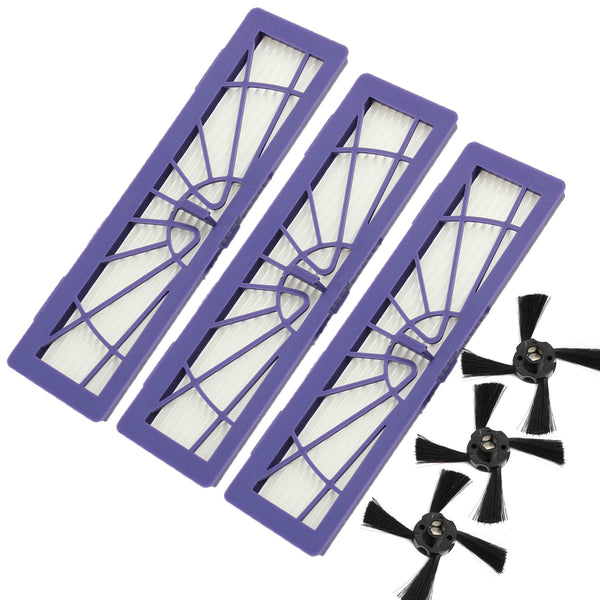 6pcs Replace Filter Side Brush Set for HEPA Neato BotVac 70e 75 80 85 D75 D85 Cleaner