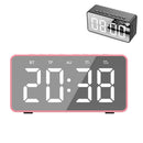 BT506 Wireless LED Display Mini Mirror Screen Double Alarm Clock Bluetooth Speaker for Mobile Phone Laptop