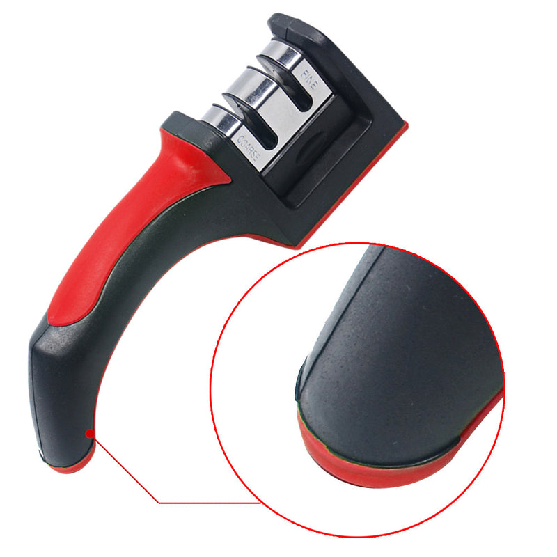 XYJ 2 in 1 Kitchen Sharpen Stone Gray Red Color Stainless Steel Professional Sharpener Cooking Hotel Tools