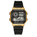 STRYVE S8013 Black Strap Luminous Display Alarm Clock Countdown Date Wekk Men Digital Watch