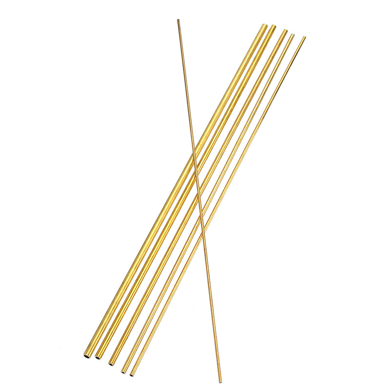 3-8mm Diameter Brass Hollow Round Tube Rod Lathe Bar Stock Kit Assorted for DIY Craft Tool Length 50cm