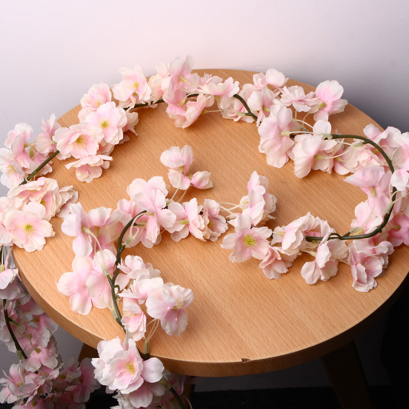 Artificial Silk Cherry Blossom Flower Hanging Vine Garlands Home Wedding Decorations