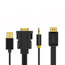 VGA to HD Cable Male to Male with Audio Cable with Power Supply VGA Converter Digital Analog HD 1080P for PC Laptop LCD