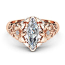 Elegant Luxury Flower Ring Rose Gold Zircon Diamond Women Ring