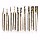 10pcs 1.5-6mm 4 Flute End Mill Cutter 6mm Shank Straight Shank Drill Bit