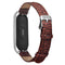 Metal Case Weave Texture Leather Watch Band Watch Strap Replacement for Xiaomi Miband 4