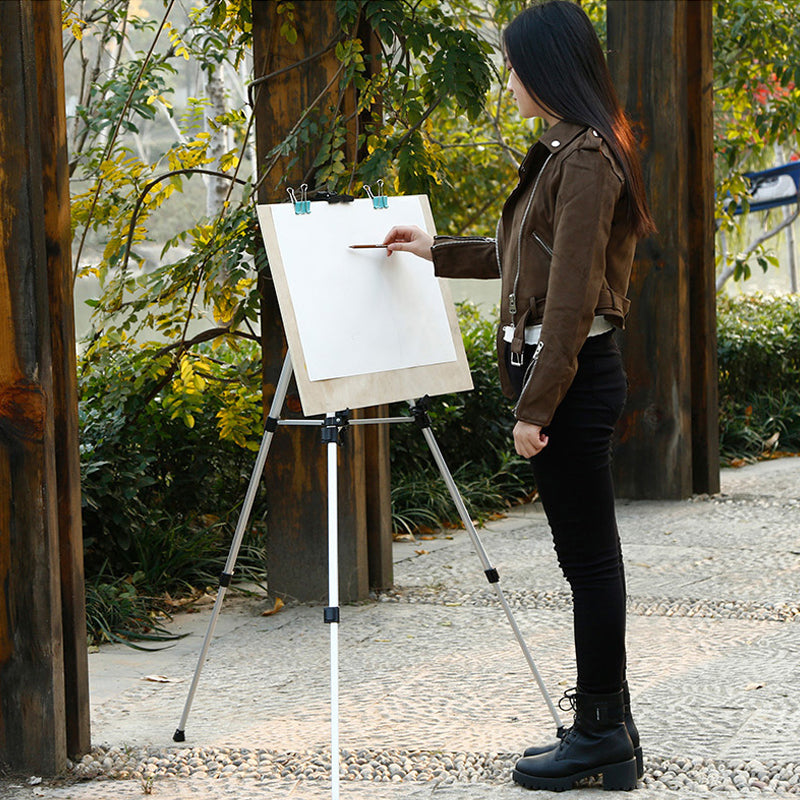 Portable Aluminum Alloy Easel Stand Tripod Folding Adjustable Height Lightweight Sturdy Painting Display Sketching Rack with Carrying Bag