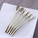KCASA KC-STR15 3 in 1 Multifunction Stainless Steel Filtering Drink Straw Tea Spoon Tea Filter Milks