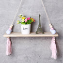 Wood Rope Floating Tassel Floating Wall Swing Shelf Hanging Storage Decorations